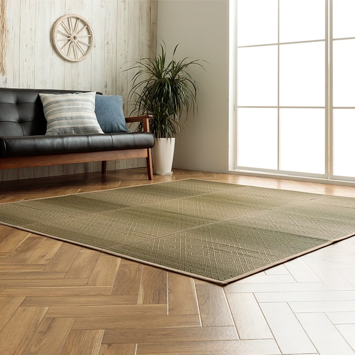 NSナセル い草 い草ラグ カーペット ダイヤ柄 ヴィンテージ エスニック柄 和室 リビング 滑り止め お手入れ簡単 夏 抗菌防臭 調湿 消臭 空気G9808188