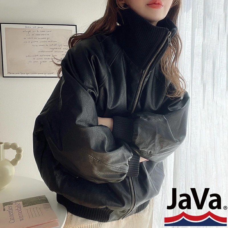 javaジャバコラボ トップス アウター レディース リブタートル フェイクレザー ジャケット 男女兼用 ユニセックス メンズ ゆったり ビッグシルエット レイヤード ロングシーズン 大きいサイズ javaジャバコラボ トップス アウター レディース リブタートル フェイクレザー ジャケット 男女兼用 ユニセックス メンズ ゆったり ビッグシルエット レイヤード ロングシーズン 大きいサイズ