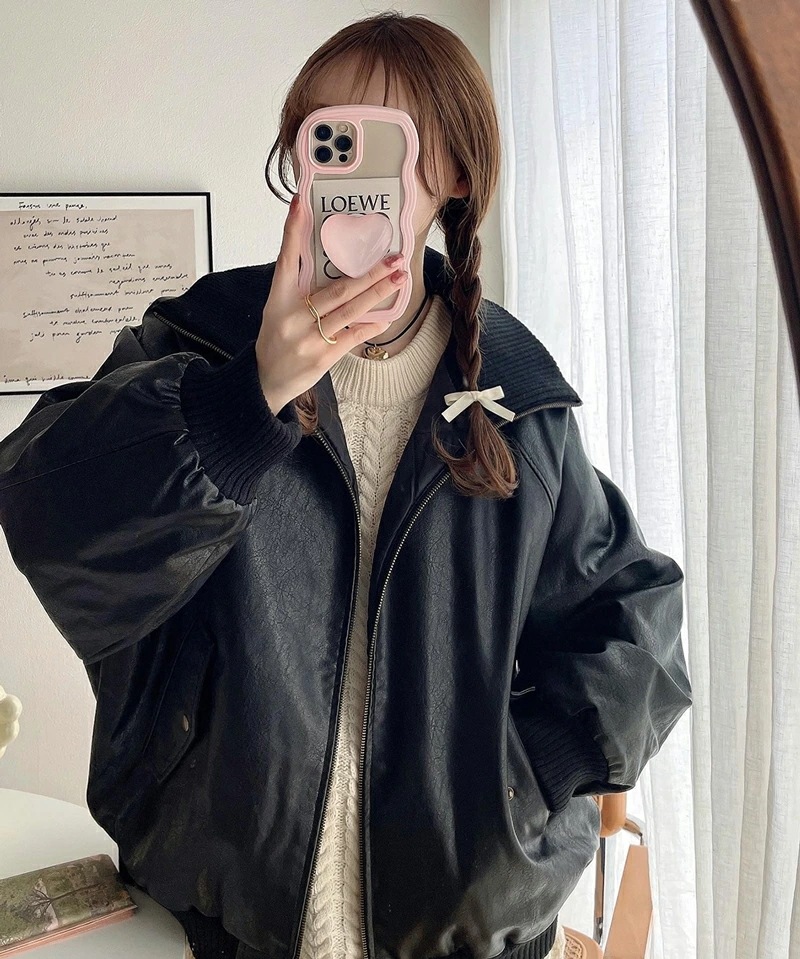 javaジャバコラボ トップス アウター レディース リブタートル フェイクレザー ジャケット 男女兼用 ユニセックス メンズ ゆったり ビッグシルエット レイヤード ロングシーズン 大きいサイズ javaジャバコラボ トップス アウター レディース リブタートル フェイクレザー ジャケット 男女兼用 ユニセックス メンズ ゆったり ビッグシルエット レイヤード ロングシーズン 大きいサイズ