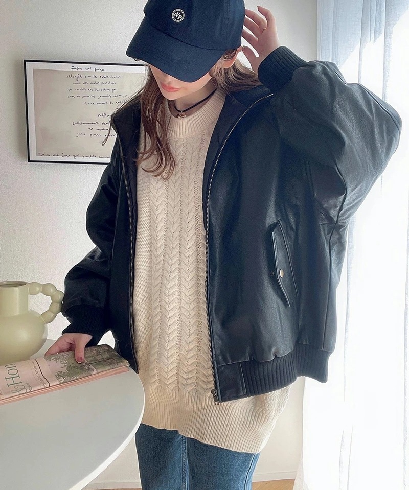 javaジャバコラボ トップス アウター レディース リブタートル フェイクレザー ジャケット 男女兼用 ユニセックス メンズ ゆったり ビッグシルエット レイヤード ロングシーズン 大きいサイズ javaジャバコラボ トップス アウター レディース リブタートル フェイクレザー ジャケット 男女兼用 ユニセックス メンズ ゆったり ビッグシルエット レイヤード ロングシーズン 大きいサイズ