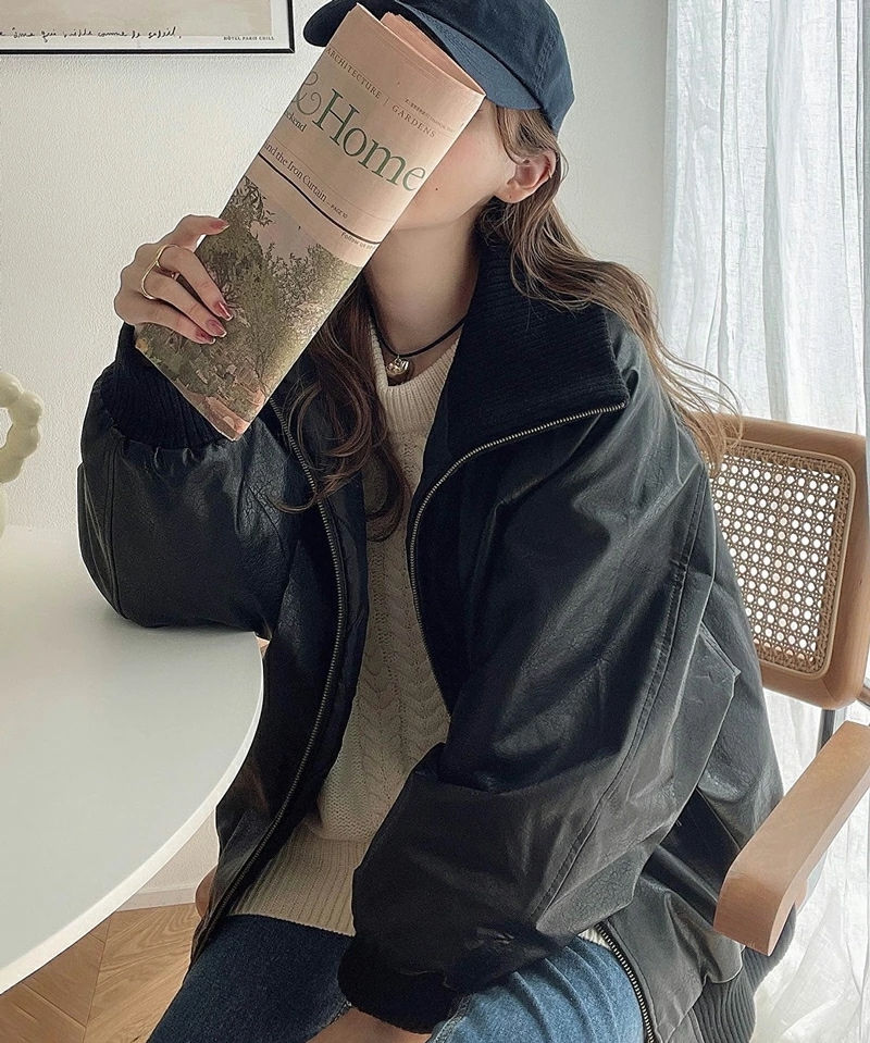 javaジャバコラボ トップス アウター レディース リブタートル フェイクレザー ジャケット 男女兼用 ユニセックス メンズ ゆったり ビッグシルエット レイヤード ロングシーズン 大きいサイズ javaジャバコラボ トップス アウター レディース リブタートル フェイクレザー ジャケット 男女兼用 ユニセックス メンズ ゆったり ビッグシルエット レイヤード ロングシーズン 大きいサイズ