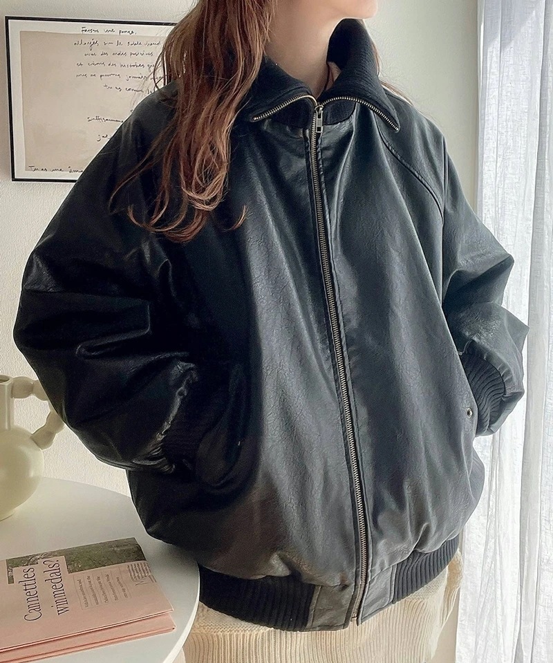 javaジャバコラボ トップス アウター レディース リブタートル フェイクレザー ジャケット 男女兼用 ユニセックス メンズ ゆったり ビッグシルエット レイヤード ロングシーズン 大きいサイズ javaジャバコラボ トップス アウター レディース リブタートル フェイクレザー ジャケット 男女兼用 ユニセックス メンズ ゆったり ビッグシルエット レイヤード ロングシーズン 大きいサイズ