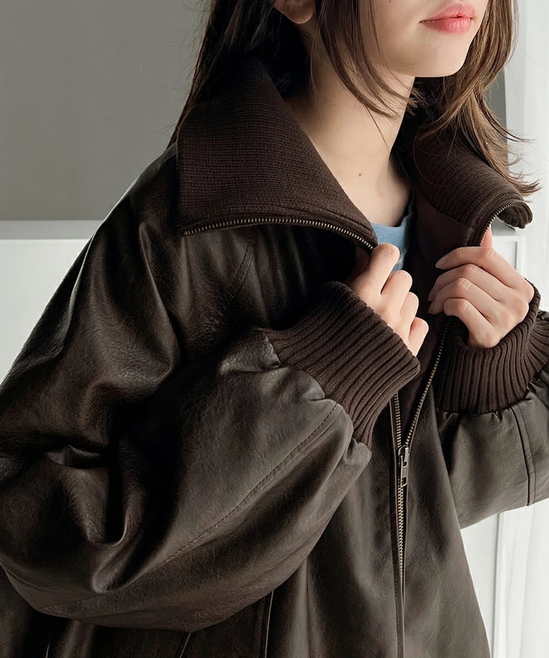 javaジャバコラボ トップス アウター レディース リブタートル フェイクレザー ジャケット 男女兼用 ユニセックス メンズ ゆったり ビッグシルエット レイヤード ロングシーズン 大きいサイズ javaジャバコラボ トップス アウター レディース リブタートル フェイクレザー ジャケット 男女兼用 ユニセックス メンズ ゆったり ビッグシルエット レイヤード ロングシーズン 大きいサイズ