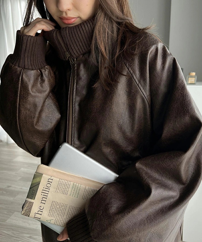 javaジャバコラボ トップス アウター レディース リブタートル フェイクレザー ジャケット 男女兼用 ユニセックス メンズ ゆったり ビッグシルエット レイヤード ロングシーズン 大きいサイズ javaジャバコラボ トップス アウター レディース リブタートル フェイクレザー ジャケット 男女兼用 ユニセックス メンズ ゆったり ビッグシルエット レイヤード ロングシーズン 大きいサイズ