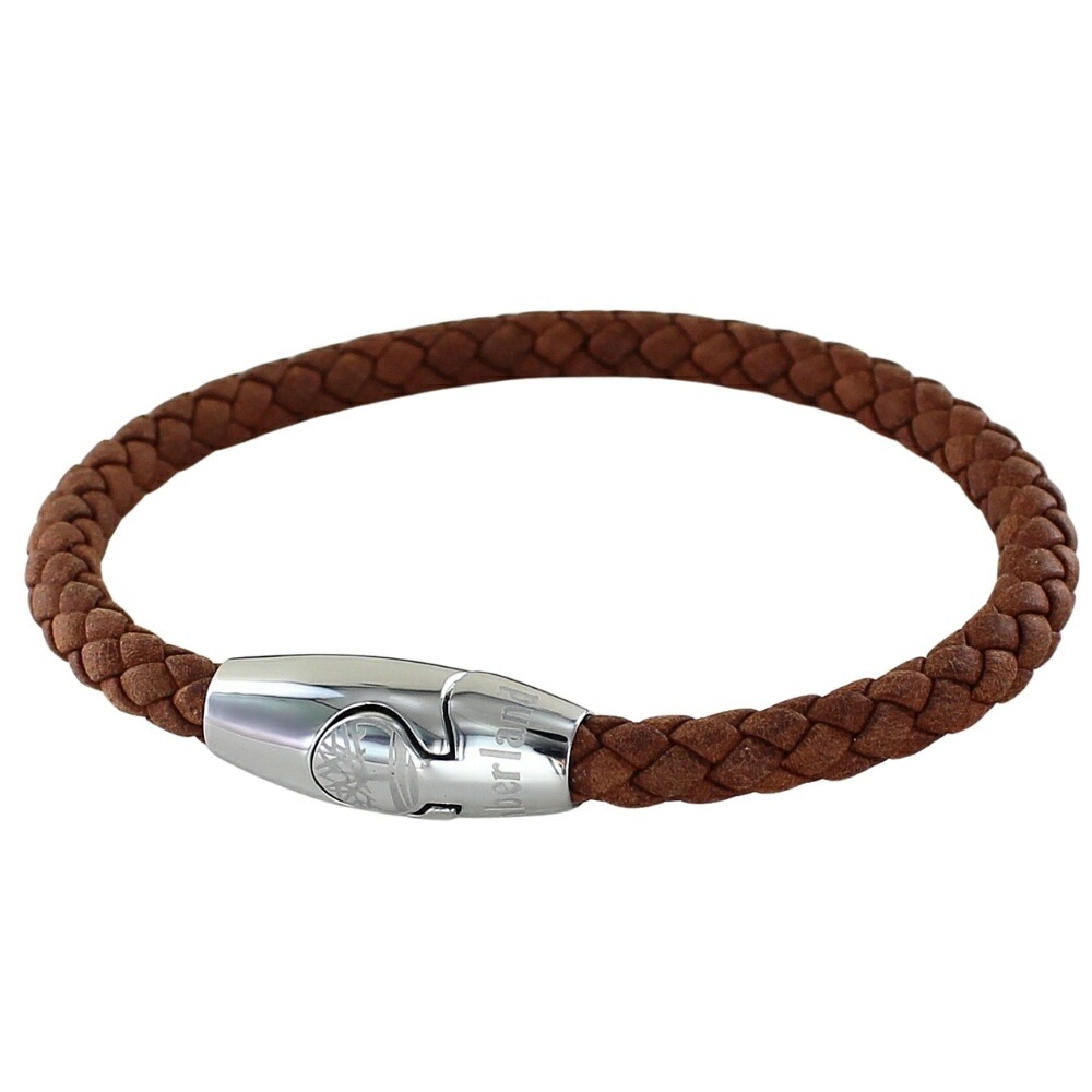 正規品 ティンバーランド ブレスレット メンズ 父の日 編み込みレザー ブラウン シルバー金具 おしゃれ ブランドアクセサリー プレゼント ギフト 男性 彼氏 学生 社会人 TDAGB0001703