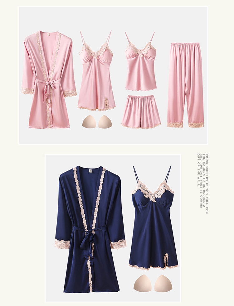 パジャマ レディース ルームウェア 寝巻き 5点セット レースパジャマ オールシーズン サテン パジャマ セクシー ナイトウェア ナイトガウン キャミソール ショートパンツ ワンピース ネグリジェ バ パジャマ レディース ルームウェア 寝巻き 5点セット レースパジャマ オールシーズン サテン パジャマ セクシー ナイトウェア ナイトガウン キャミソール ショートパンツ ワンピース ネグリジェ バ