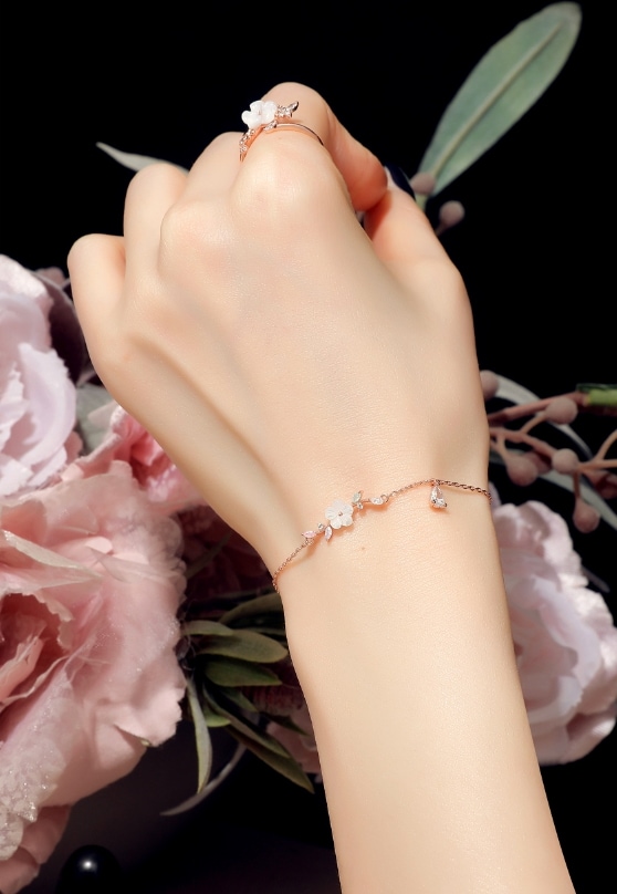 [COSMOCRATS]プリエル フラワー 螺鈿ブレスレット