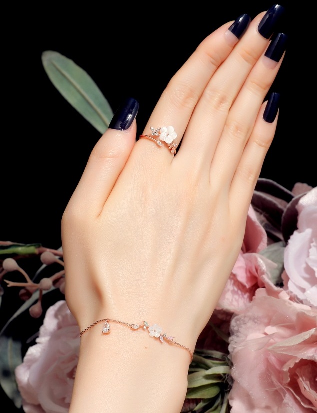 [COSMOCRATS]プリエル フラワー 螺鈿ブレスレット