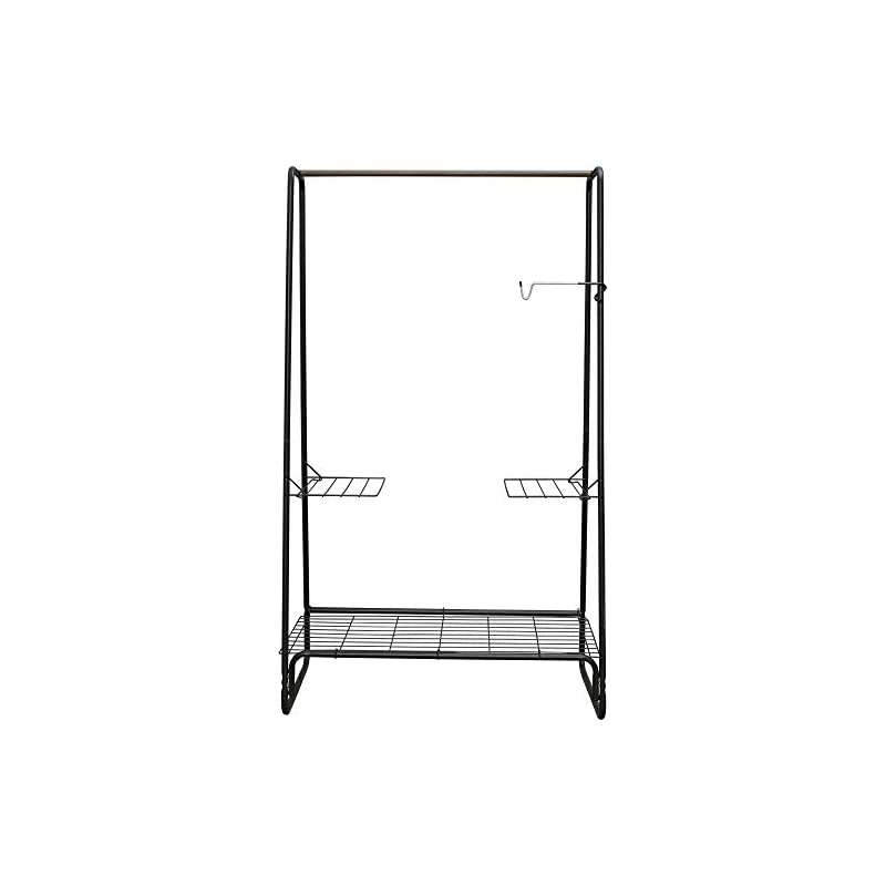 【即納】アイリスオーヤマ 洗濯物干し ハンガーラック おしゃれ 約2人用 スタイル物干し アイアンウッド ブラック HKM-900