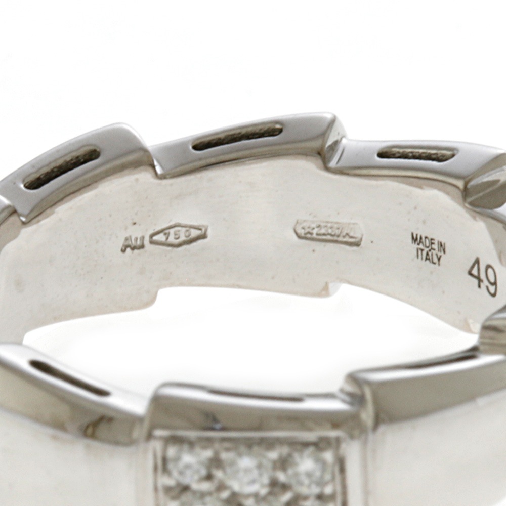 ブルガリ セルペンティ ヴァイパー リング 指輪 9号 18金 K18ホワイトゴールド ダイヤモンド BVLGARI 中古 美品