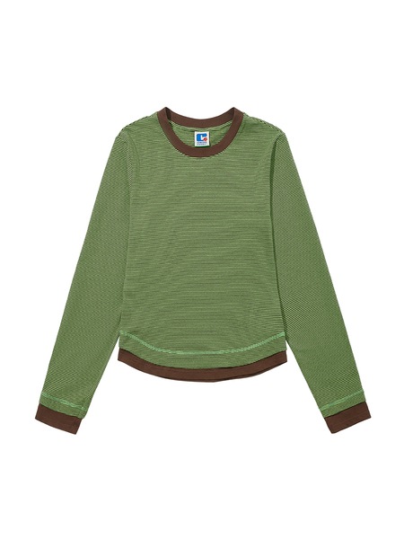 ConE レトロパッチワークスリムフィットトップス長袖Tシャツ ConE レトロパッチワークスリムフィットトップス長袖Tシャツ