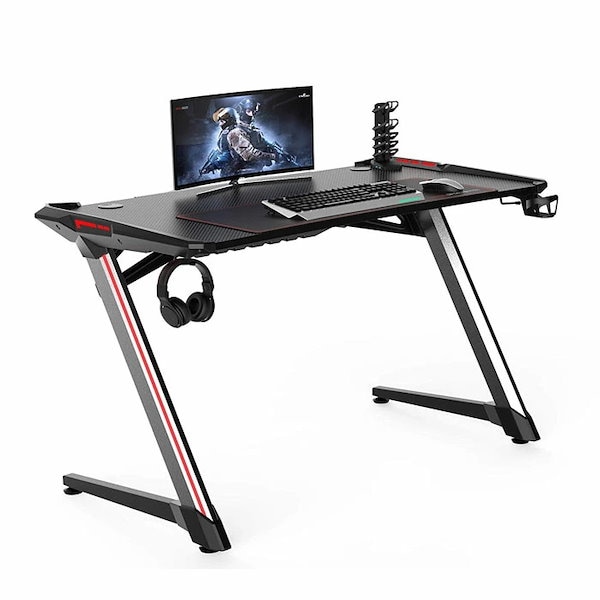新しいコレクション ゲーミングデスク 幅120cm奥行63cm高さ77cm RGBライティング パソコンデスク