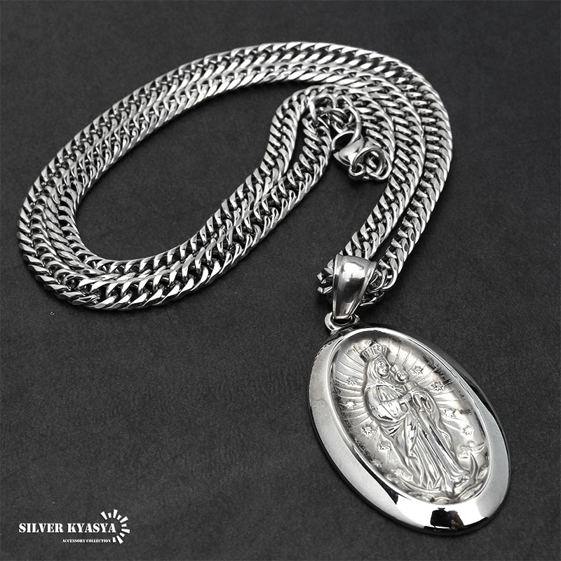 ステンレス メダイネックレス 2カラー [n574]