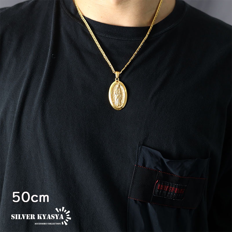 ステンレス メダイネックレス 2カラー [n574]