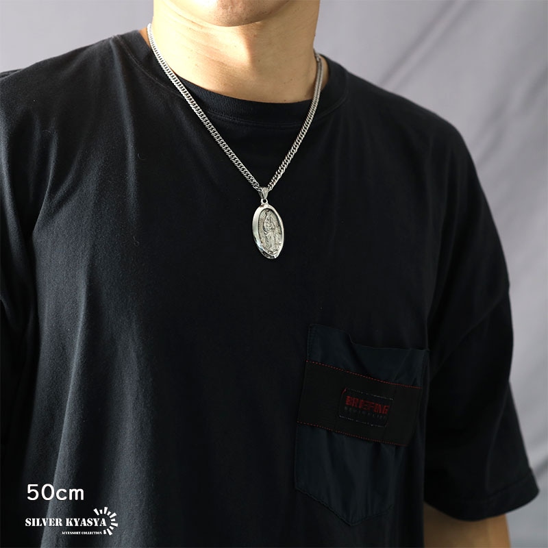 ステンレス メダイネックレス 2カラー [n574]