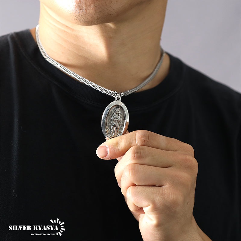 ステンレス メダイネックレス 2カラー [n574]