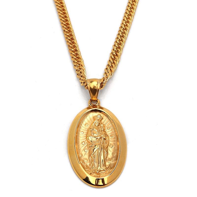 ステンレス メダイネックレス 2カラー [n574]