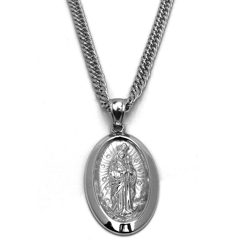 ステンレス メダイネックレス 2カラー [n574]