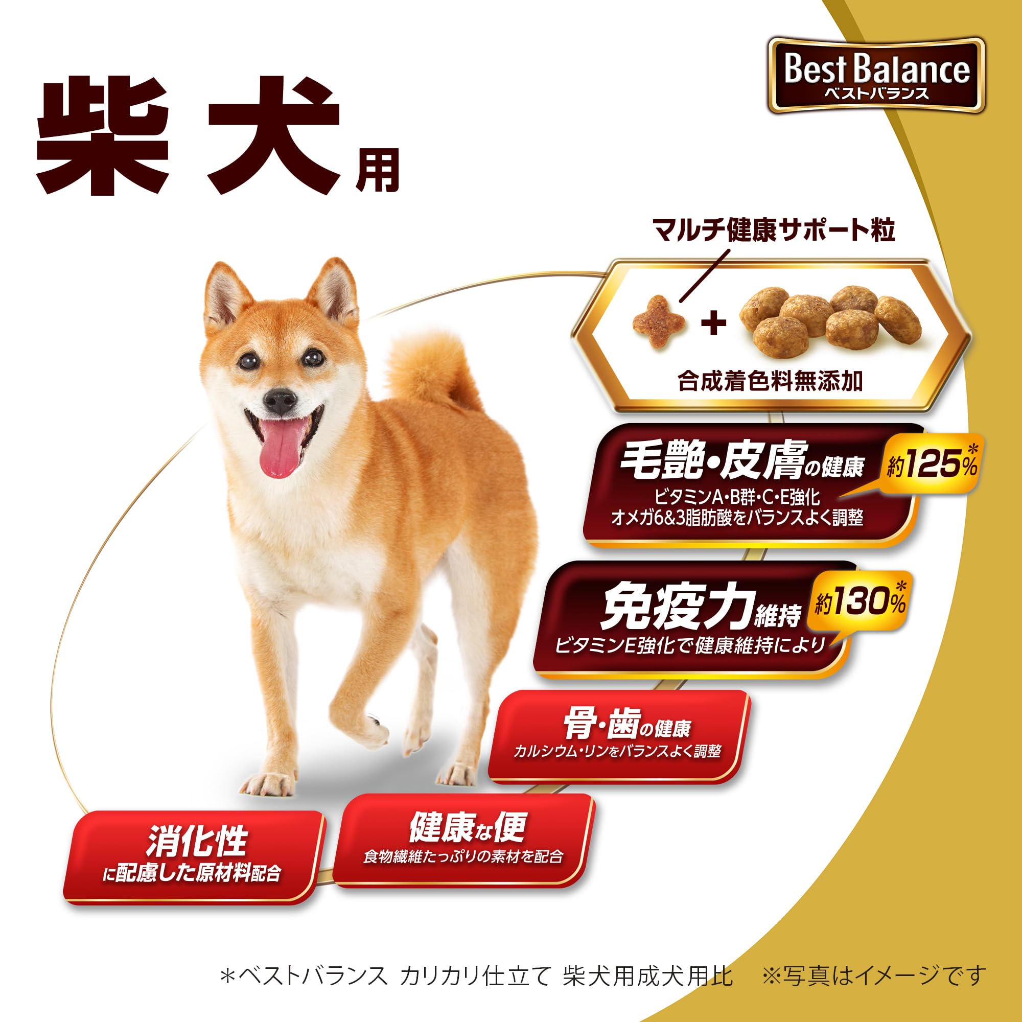 ベストバランス ドッグフード ドライ カリカリ仕立て 柴犬用 シニア 7歳以上用 10.8ｋｇ(2.7kg×4) 国産 ユニチャーム[ケース品]