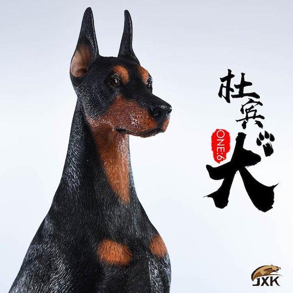 ヒトイヌフィギュア Qoo10] JXK 1/6 サイズ ドーベルマン ド