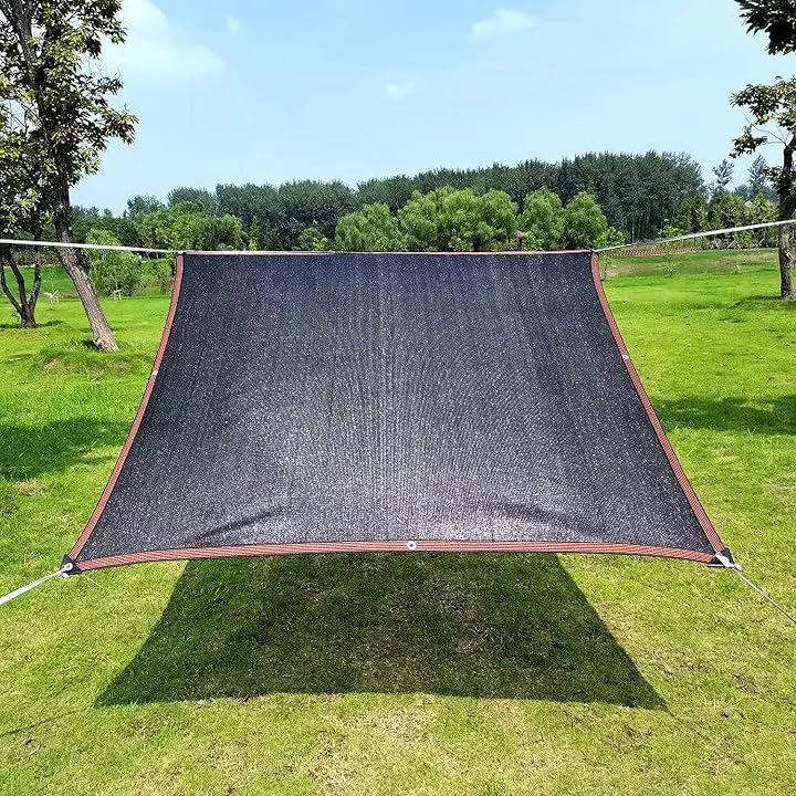遮光ネット 日よけ シェード 防塵 ポリエチレン ベランダ カーポート ルーフ ヤード パーティー 廊下( 黒, 5Mx6M)