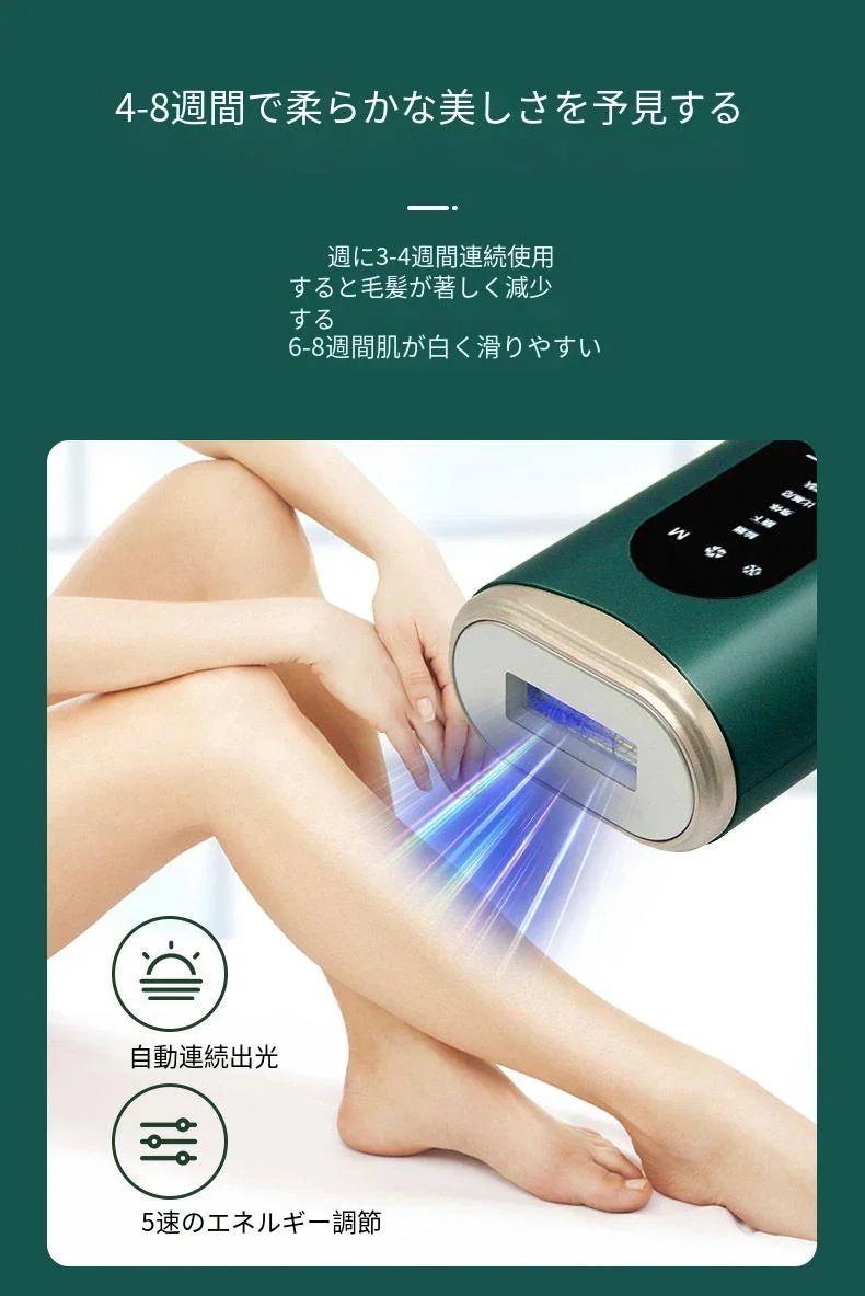 2024年発売 冷感脱毛器 無痛家庭用脱毛器 全身光美容器 光脱毛器 5段階レベルと5つの照射モード 照射回数制限なし