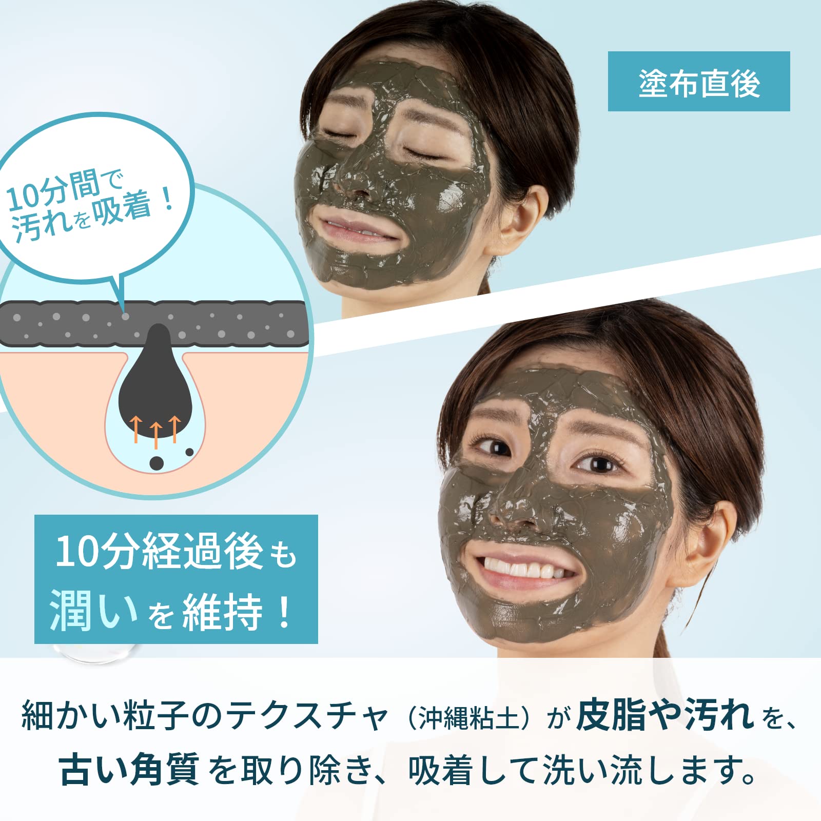 Regression 日本製 クチャ クレイ マスク [ 120g.スパチュラ付き] 沖縄 オーガニック コスメ (泥パック/フェイスパック/フェイスマスク) 毛穴汚れ スキンケア フコイダン