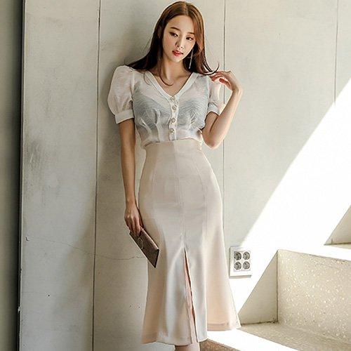 キャバドレス ナイトドレス ミディアムドレス マーメイドライン セットアップ ツーピース ハイウエスト 半袖 オーガンジー スリット レディース グラシア キャバドレス ナイトドレス ミディアムドレス マーメイドライン セットアップ ツーピース ハイウエスト 半袖 オーガンジー スリット レディース グラシア