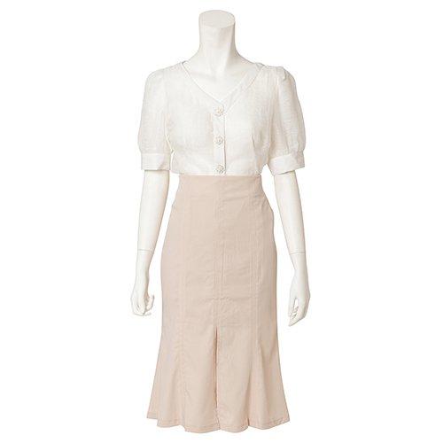 キャバドレス ナイトドレス ミディアムドレス マーメイドライン セットアップ ツーピース ハイウエスト 半袖 オーガンジー スリット レディース グラシア キャバドレス ナイトドレス ミディアムドレス マーメイドライン セットアップ ツーピース ハイウエスト 半袖 オーガンジー スリット レディース グラシア