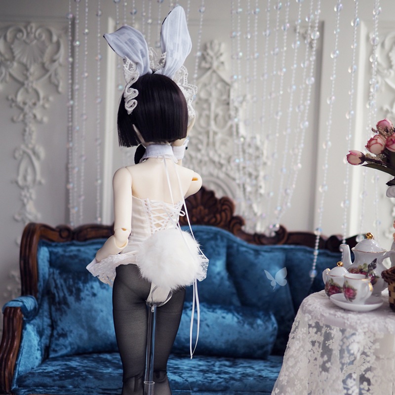 BJDドール用衣装セット バニーガール 兎メイド服10点 SDGr/SD10/SD16サイズ人形通用