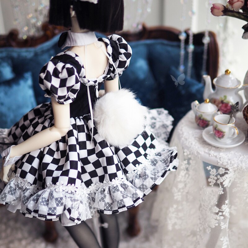 BJDドール用衣装セット バニーガール 兎メイド服10点 SDGr/SD10/SD16サイズ人形通用