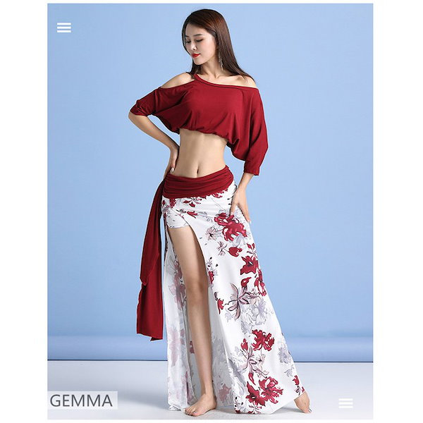 ベリーダンス セットアップ 花柄 新作 スプリング花柄 セットアップ