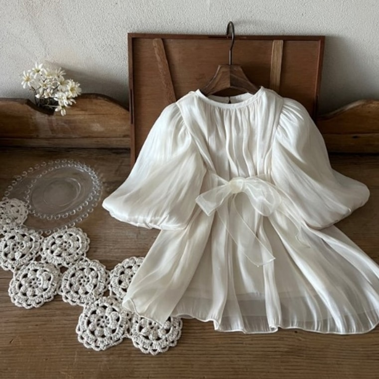 [Thelala](韓国子供服) ザララ シフォン ドレス 女児 ワンピース