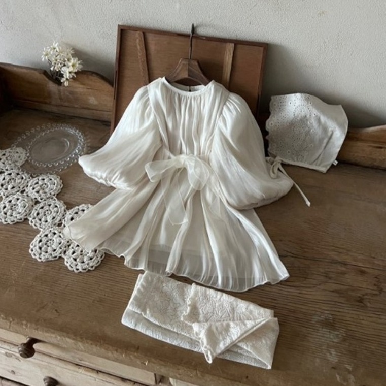 [Thelala](韓国子供服) ザララ シフォン ドレス 女児 ワンピース