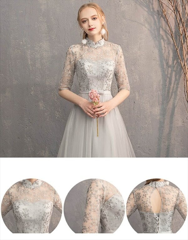 花嫁ロングドレスブライズメイド ドレス グレー お揃いドレス フォーマルドレス 体型カバー Vネック 母親 結婚式ワンピース 同窓会 ドレス mdprevattcaulkingandwaterproofing.com
