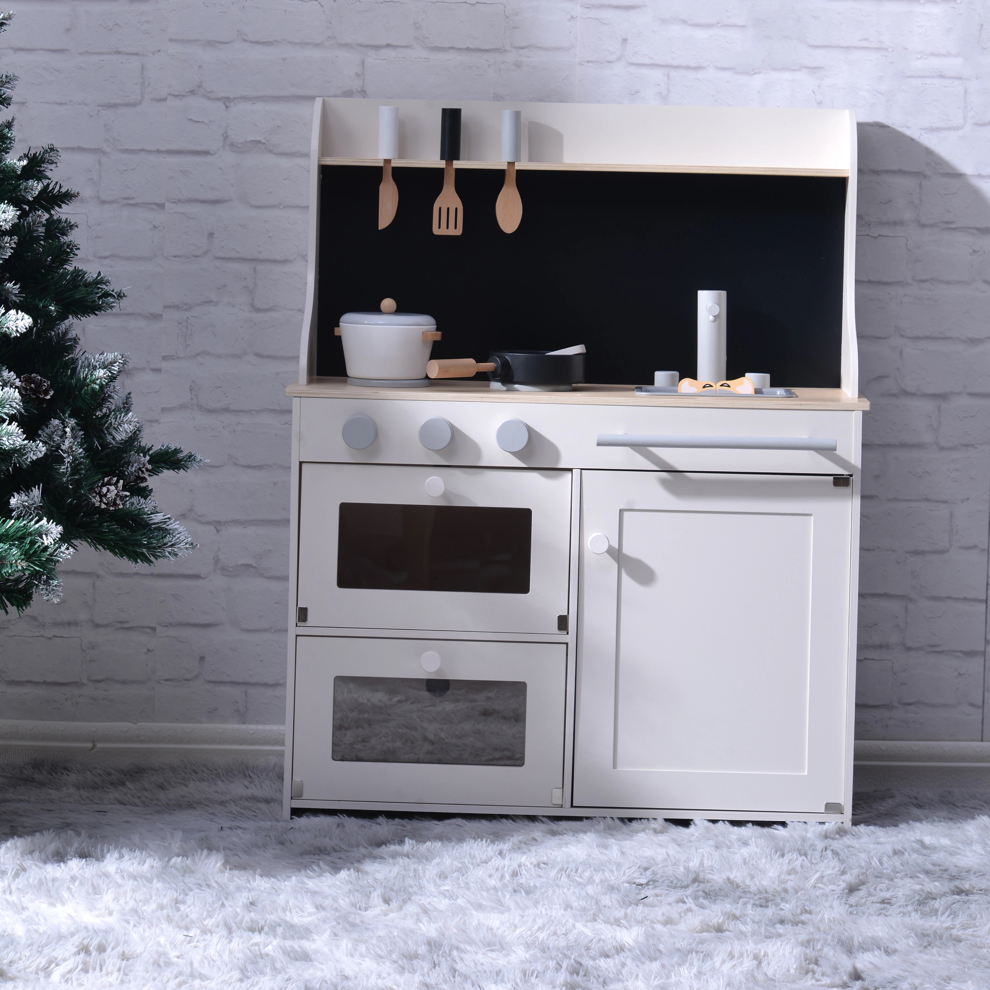 1538おままごと キッチン 木製 黒板付き 調理器具付き ままごとセット 誕生日 台所 知育玩具 子供用 子供 収納 まねっこ コンロミニキッチン おもちゃキッチン キッズ ベビー プレゼント ホワ