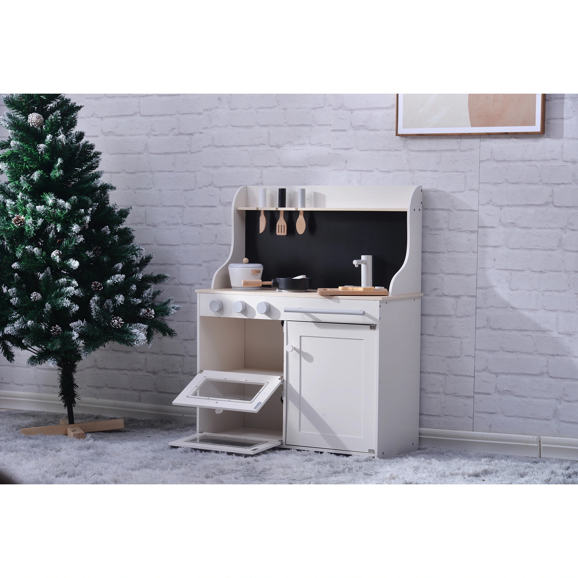 1538おままごと キッチン 木製 黒板付き 調理器具付き ままごとセット 誕生日 台所 知育玩具 子供用 子供 収納 まねっこ コンロミニキッチン おもちゃキッチン キッズ ベビー プレゼント ホワ