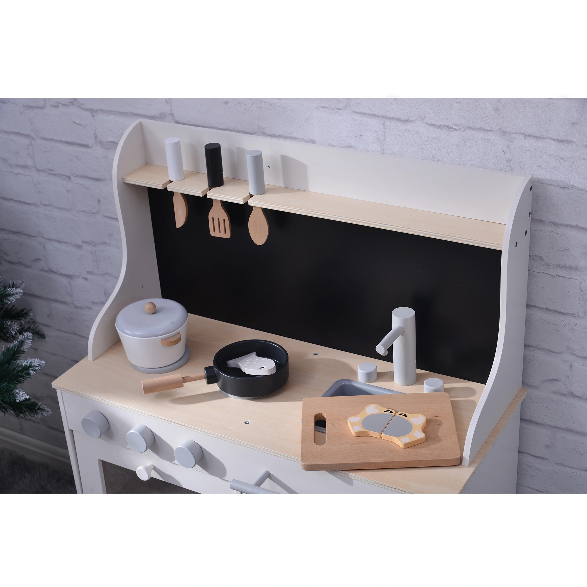 1538おままごと キッチン 木製 黒板付き 調理器具付き ままごとセット 誕生日 台所 知育玩具 子供用 子供 収納 まねっこ コンロミニキッチン おもちゃキッチン キッズ ベビー プレゼント ホワ