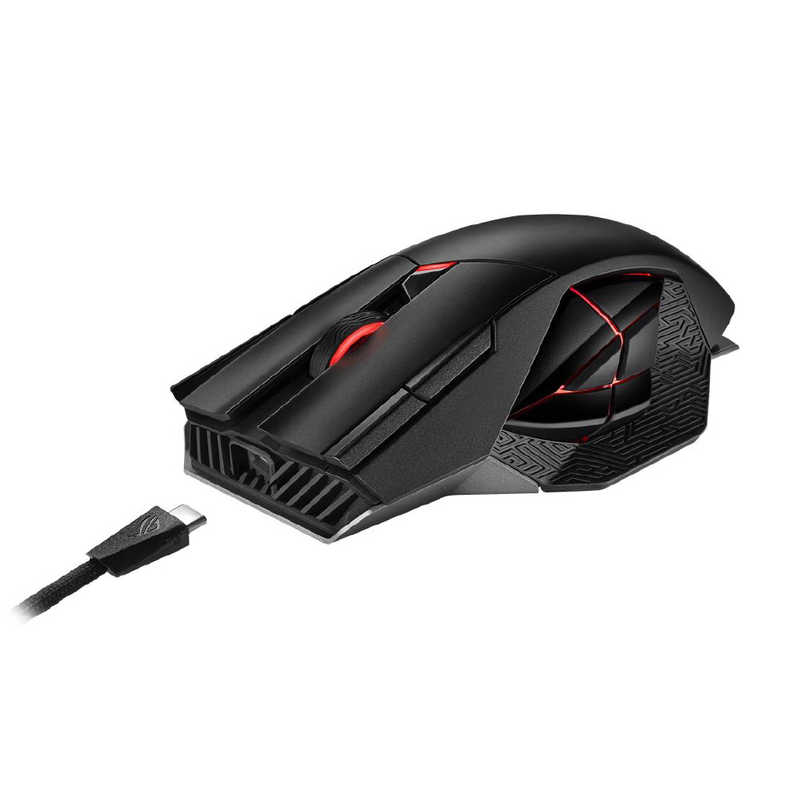 ASUS エイスース　ゲーミングマウス 有線/無線(ワイヤレス)/ 12ボタン/ ブラック　P707ROGSPATHAX
