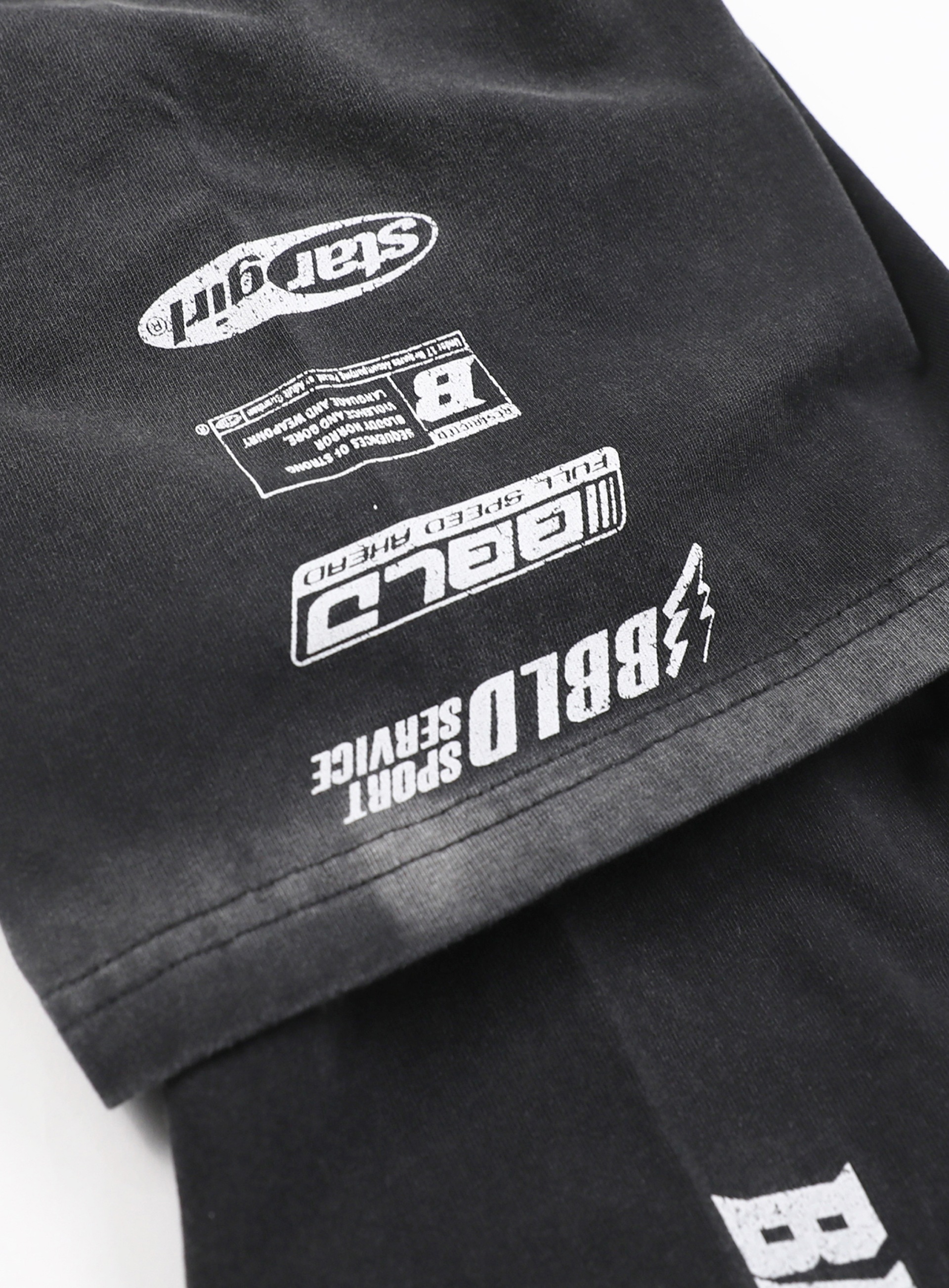 【BADBLOOD】 F2 OLD EFFET LAYERED LONG SLEEVE (UNISEX) : BLACK/BLUE