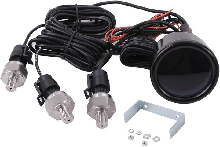 デジタル エアゲージ メーター 青 ブルー 3連 2独 前後 タンク エアサス LED PSI 空気入れ 空気抜き 空気圧 カスタムパーツ 社外品