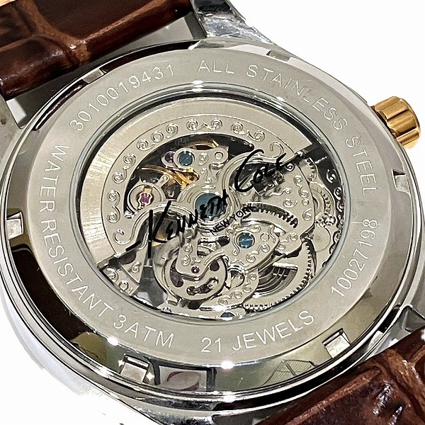 ケネスコール 10027198 裏スケルトン 自動巻 時計 腕時計 メンズ 【中古】 ケネスコール 10027198 裏スケルトン 自動巻 時計 腕時計 メンズ 【中古】