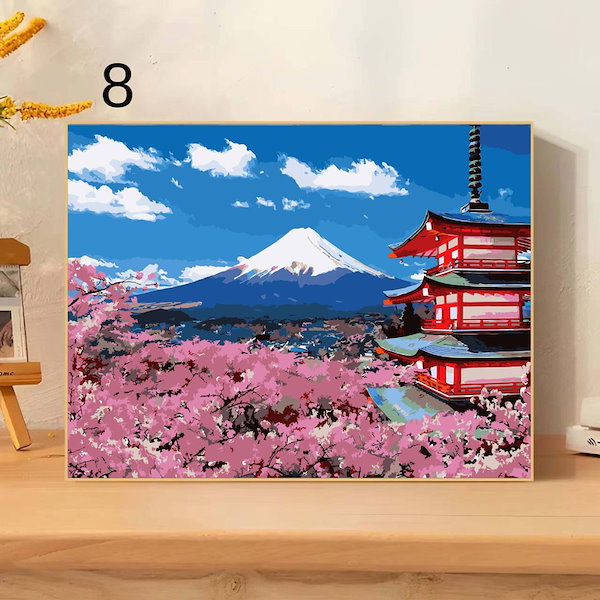 Qoo10] 数字油絵 塗り絵 アクリル絵の具 大人の