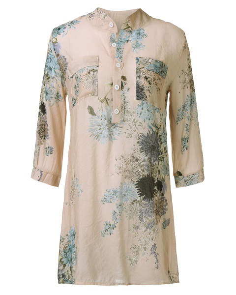 ヴィンテージ女性の花のプリントカジュアルルーズトップスシャツのチュニックドレスKaftan ヴィンテージ女性の花のプリントカジュアルルーズトップスシャツのチュニックドレスKaftan