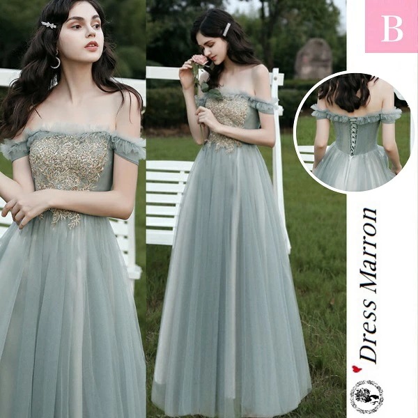 【即納】パーティドレス イブニングドレス フォーマルドレス お呼ばれ 結婚式 ブライダル 二次会　披露宴　謝恩会　成人式　演奏会　発表会　ブライズメイド　花嫁　挙式　お揃い ノースリーブ　オフショルダ