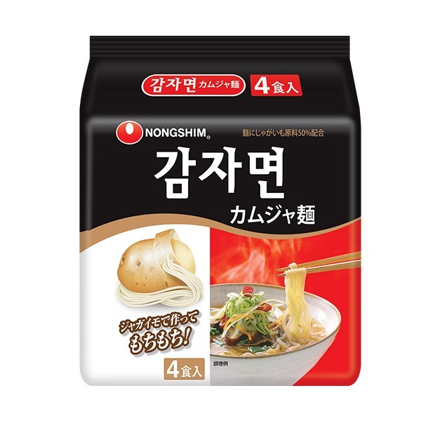 [農心] じゃがいも麺 [日本バージョン] / BOX(48個入り)　箱売り 韓国ラーメン 袋ラーメン　もちもち ジャガイモ麺 カムジャ麺