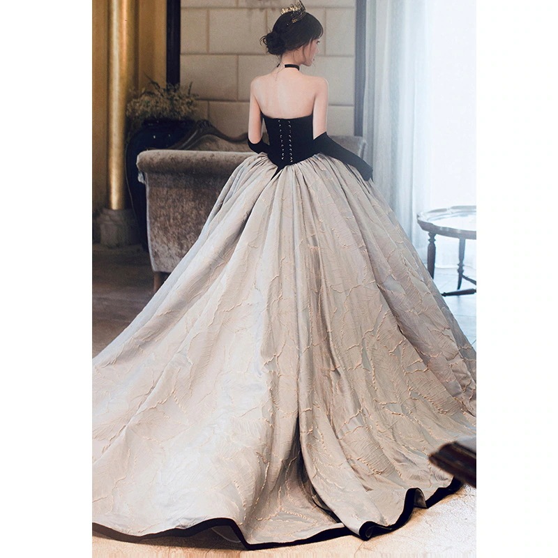 ブラックチューブトップバンケットイブニングドレス女性JuJingyi同じスタイルのヘップバーン年次総会でハイエンドのトーストウェアの生放送を開催 ブラックチューブトップバンケットイブニングドレス女性JuJingyi同じスタイルのヘップバーン年次総会でハイエンドのトーストウェアの生放送を開催