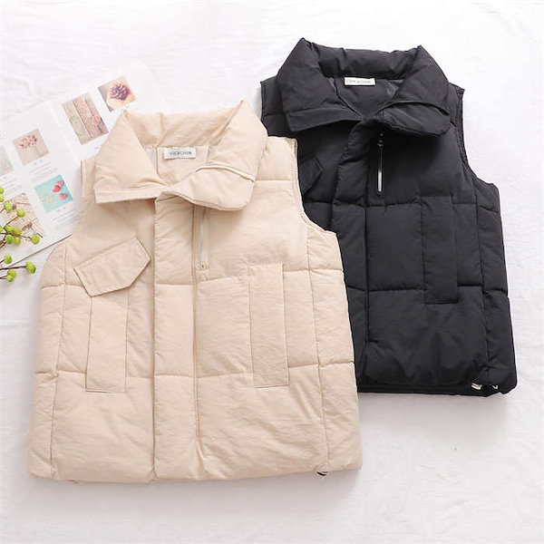 Qoo10] 中綿ベスト レディース ショート丈 ベス