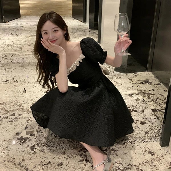 ワンピース 大きいサイズ パフスリーブ バックリボン 半袖 大人かわいい ぽっちゃり 夏ワンピ 着やせ Aライン M L LL 3L 4L 5L bi166zezet2 ワンピース 大きいサイズ パフスリーブ バックリボン 半袖 大人かわいい ぽっちゃり 夏ワンピ 着やせ Aライン M L LL 3L 4L 5L bi166zezet2