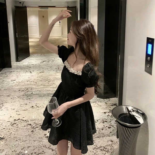 ワンピース 大きいサイズ パフスリーブ バックリボン 半袖 大人かわいい ぽっちゃり 夏ワンピ 着やせ Aライン M L LL 3L 4L 5L bi166zezet2 ワンピース 大きいサイズ パフスリーブ バックリボン 半袖 大人かわいい ぽっちゃり 夏ワンピ 着やせ Aライン M L LL 3L 4L 5L bi166zezet2